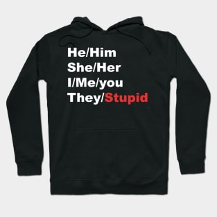 My pronouns are..... They/Stupid Hoodie